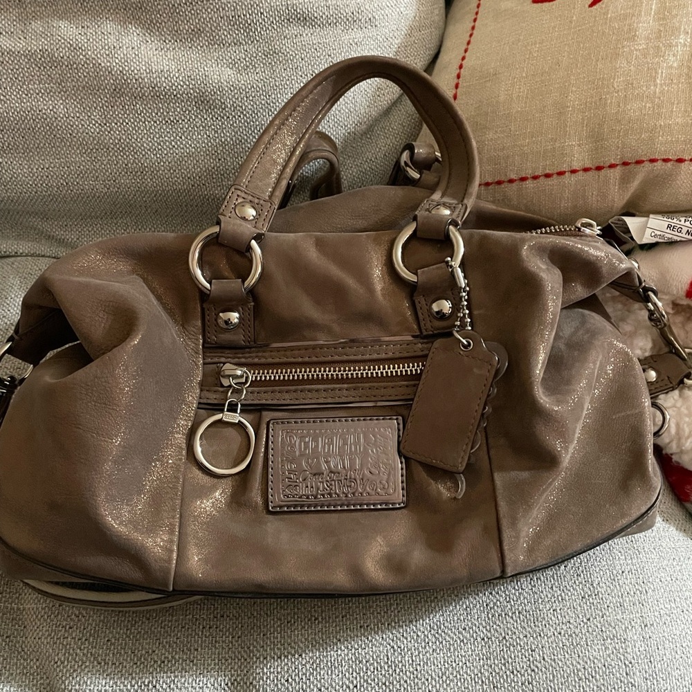 2010 Coach Poppy Lucky Penny Satchel - shimmery bronze